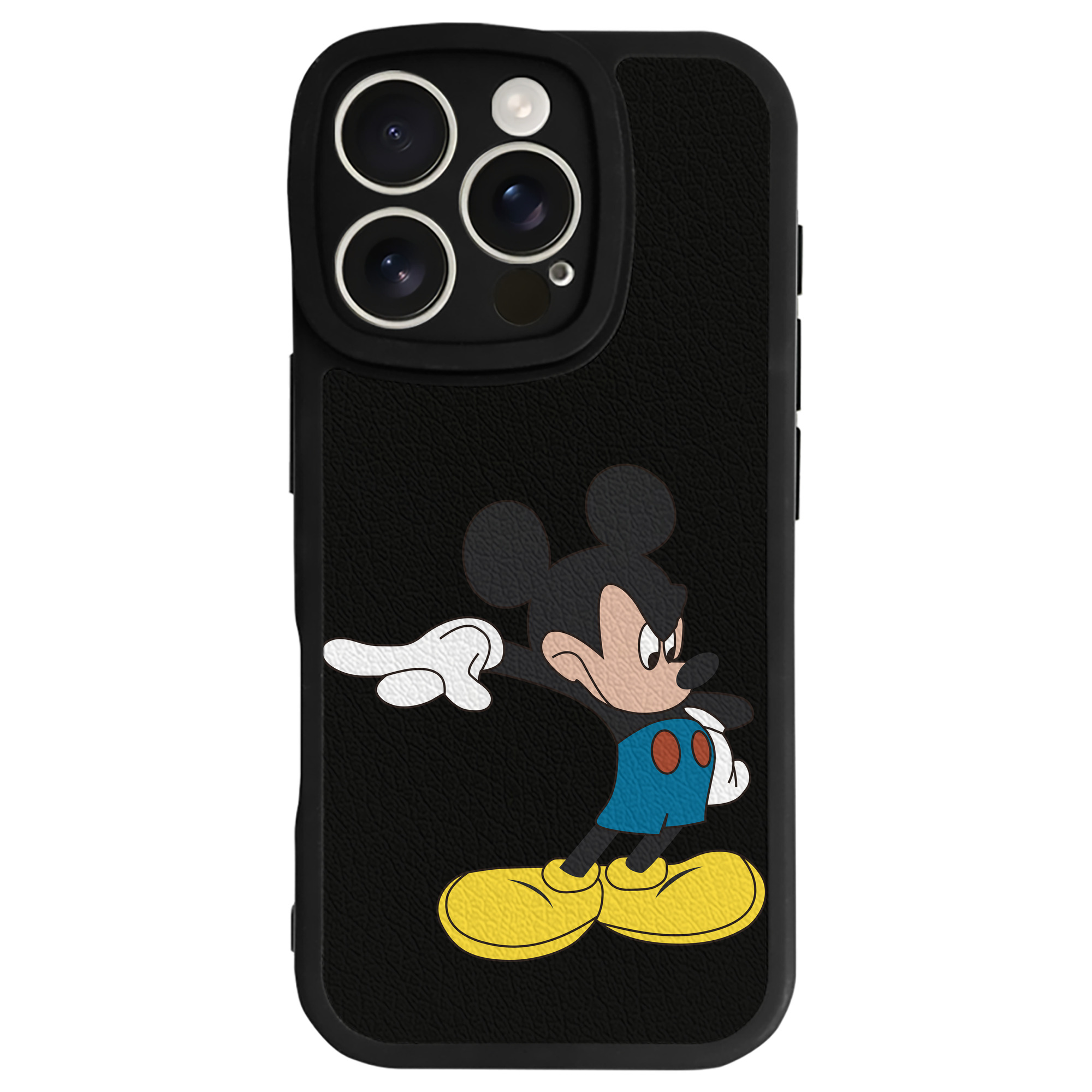 （画像用） ミッキーマウス Mickey Mouse 【iPhone 16シリーズ対応】シリコンスマホケース（レザー調） 材質：シリコン